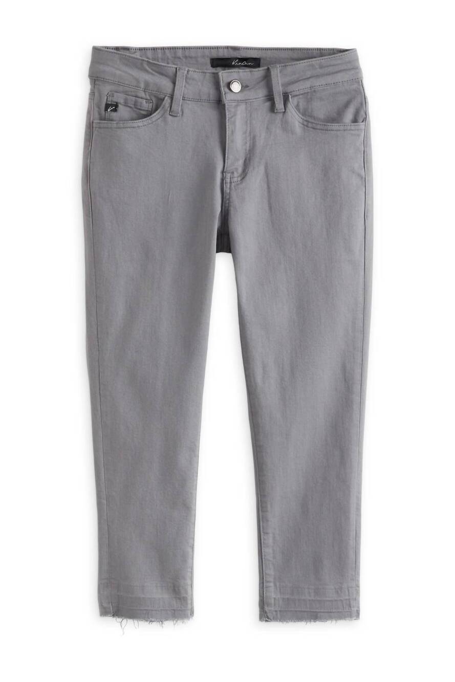 NEW KANCAN women's lilian denim capri pants in gray